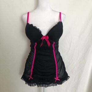 Black and Pink Women's Babydoll Lingerie